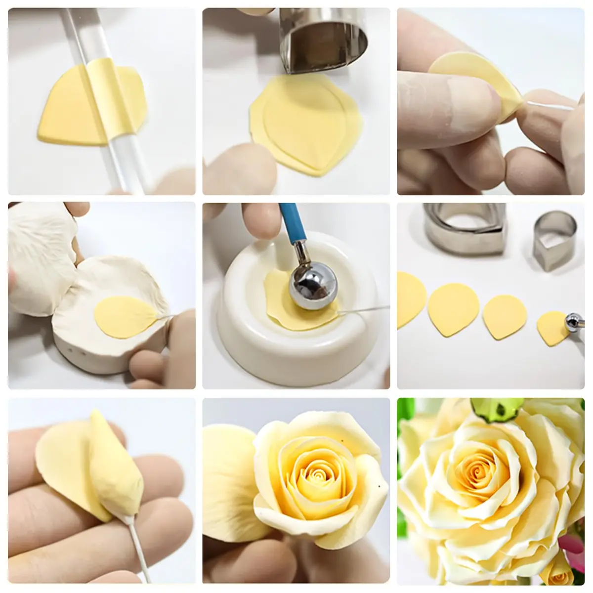 KALAIEN 23pcs Rose Petal Cutter Set for Fondant & Gum Paste | Stainless Steel Flower Moulds - view 4