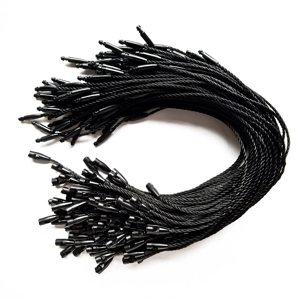 LGEGE 500 pcs 7.5-inch Black Hang Tag Nylon String Snap Lock Pin Loop Fasteners Hook Ties | Durable Nylon Material, 7.5-inch Length, Bulk Pack - view 2
