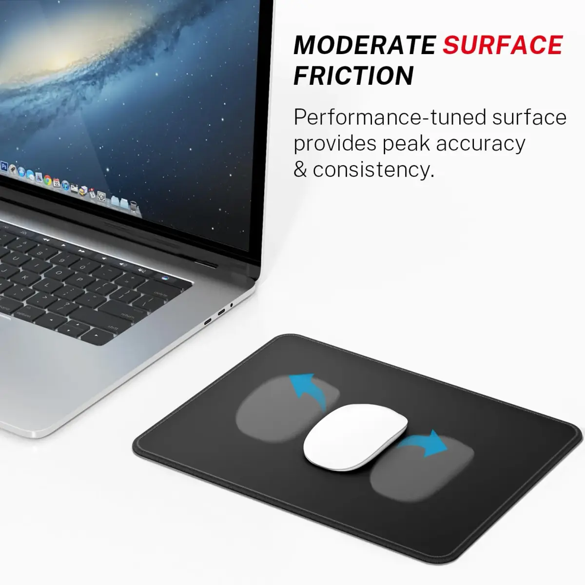 MROCO Essential Office & Gaming Mouse Pad 8.5 x 11 Inches Black | Smooth Glide & Precise Tracking - view 2