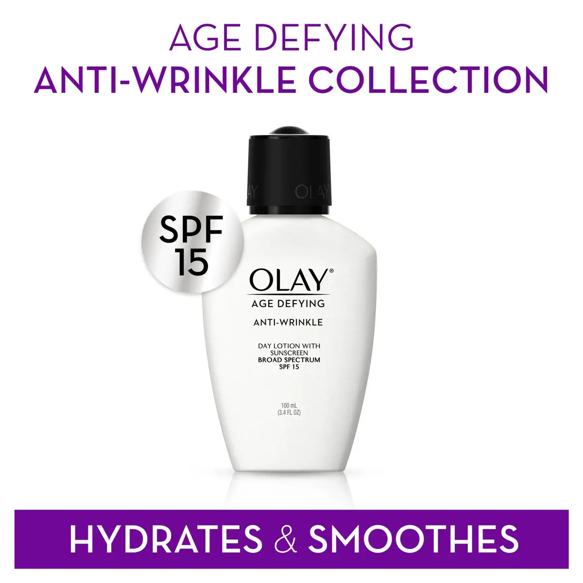 Olay Age Defying Anti-Wrinkle Day Face Lotion with Sunscreen SPF 15, 10.2 fl oz (307 ml) | Hydrates & Protects Skin - view 3