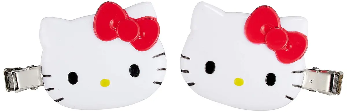 SANRIO Hello Kitty Bangs Clip 2 pcs | No marks, Firm hold, Resin, Red - main product image