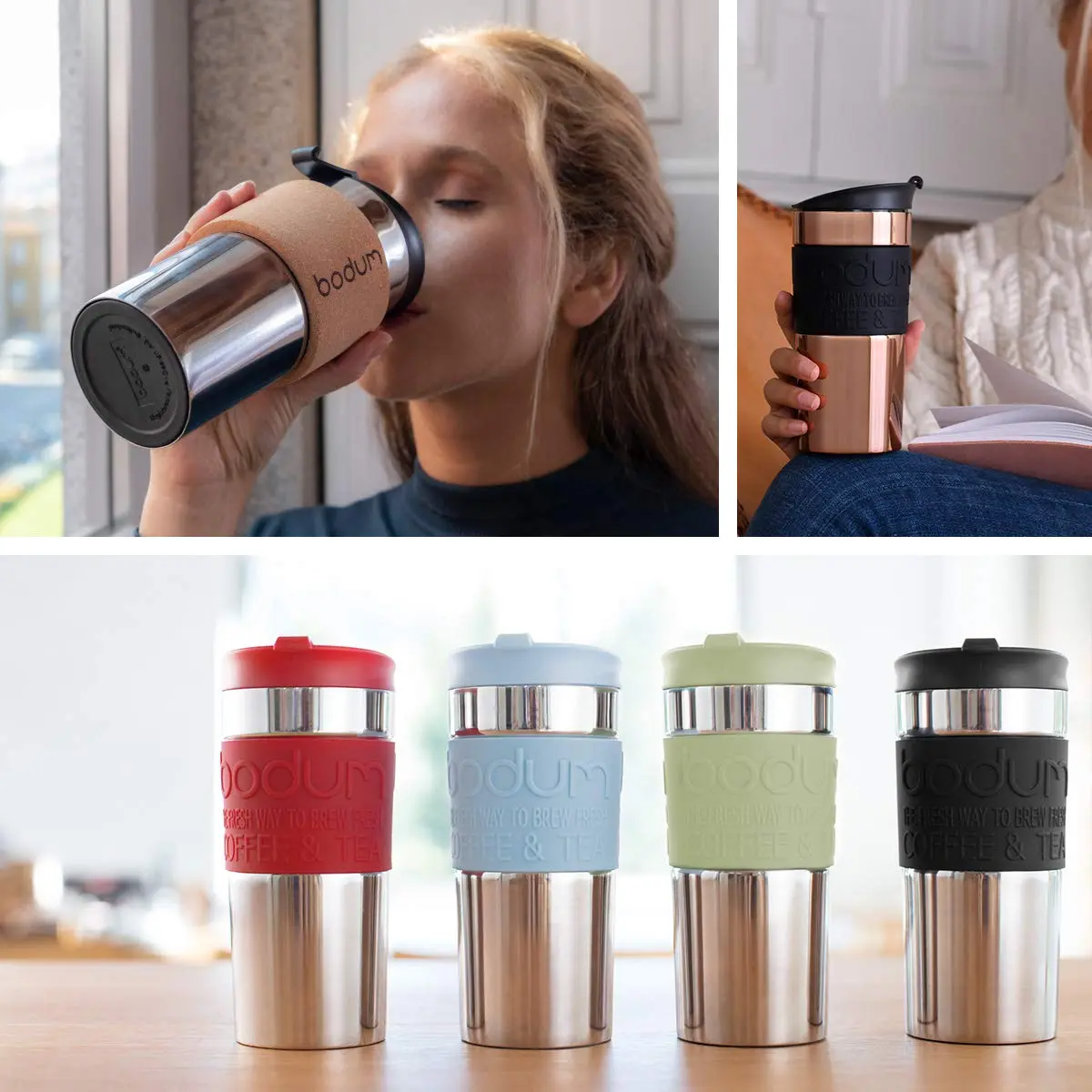 Bodum Travel Mug 12 oz Gunmetal | Double Wall Stainless Steel, Spill-Proof, Dishwasher Safe - view 6
