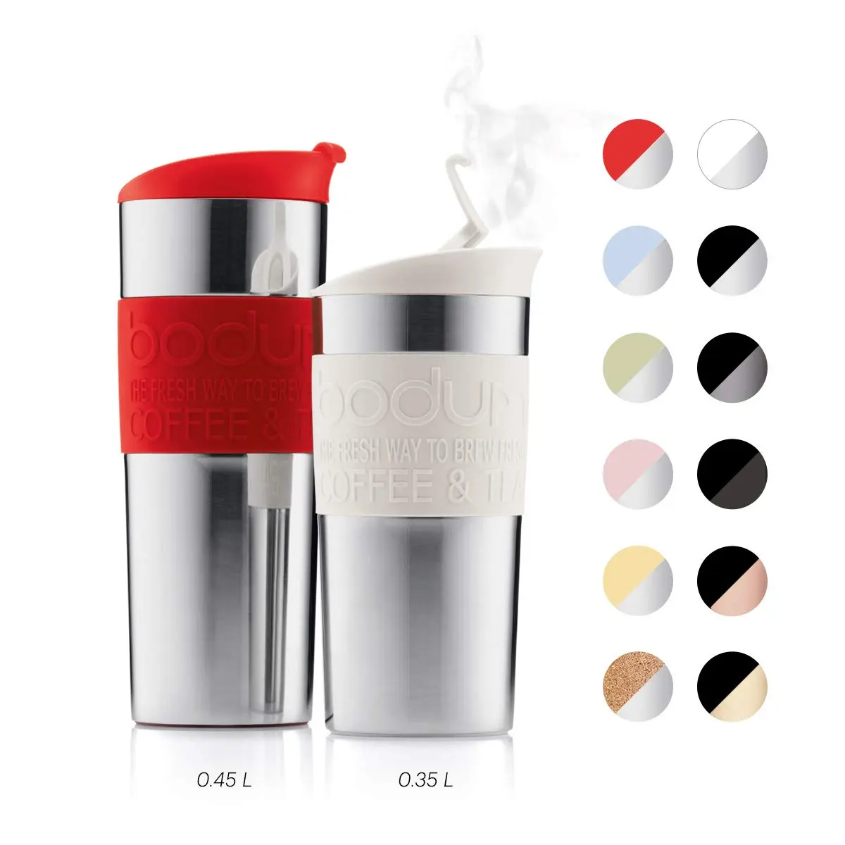 Bodum Travel Mug 12 oz Gunmetal | Double Wall Stainless Steel, Spill-Proof, Dishwasher Safe - view 2