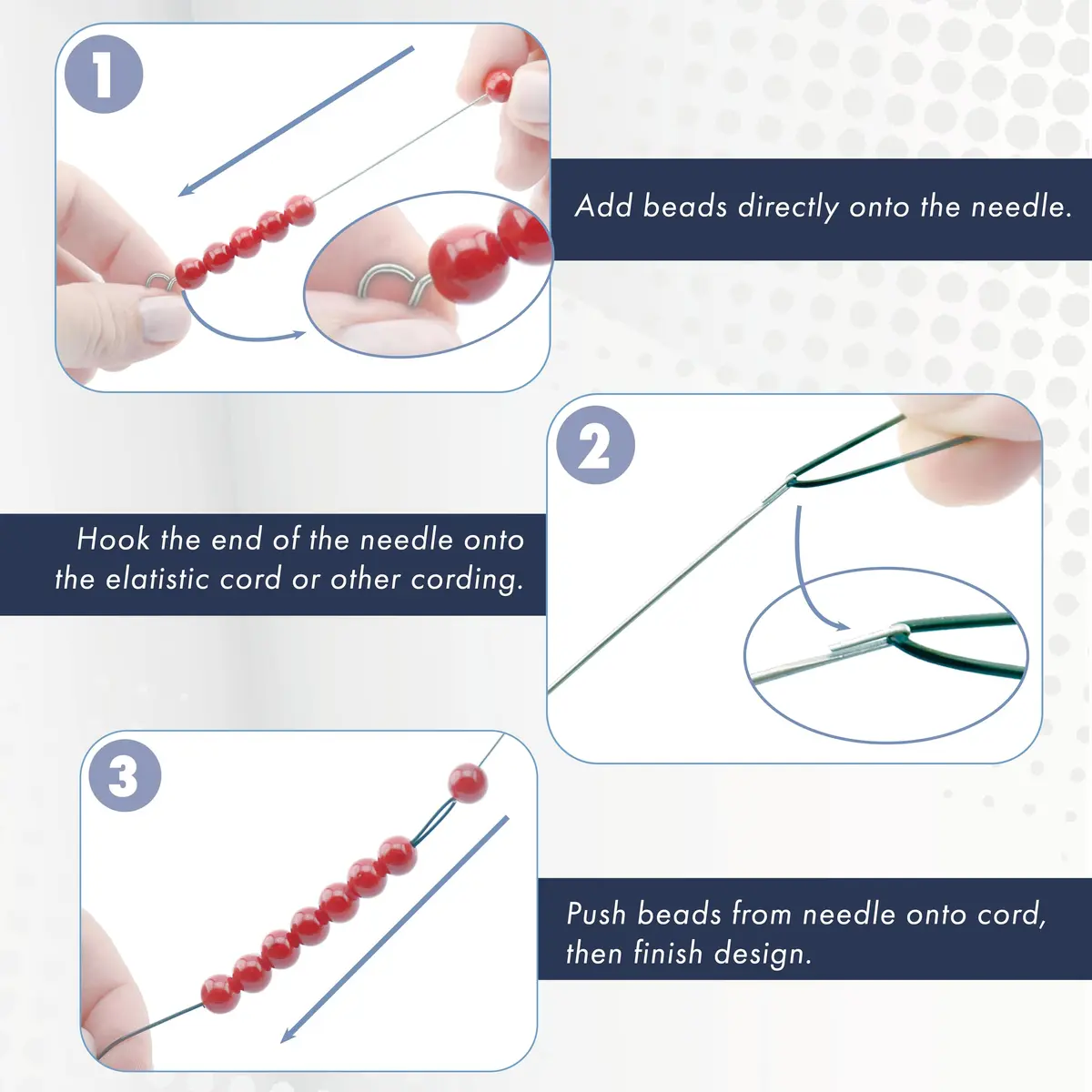 Beadalon Elastic Cord Beading Needle 8 inches | Easy Threading Tool for Jewelry Making - view 5