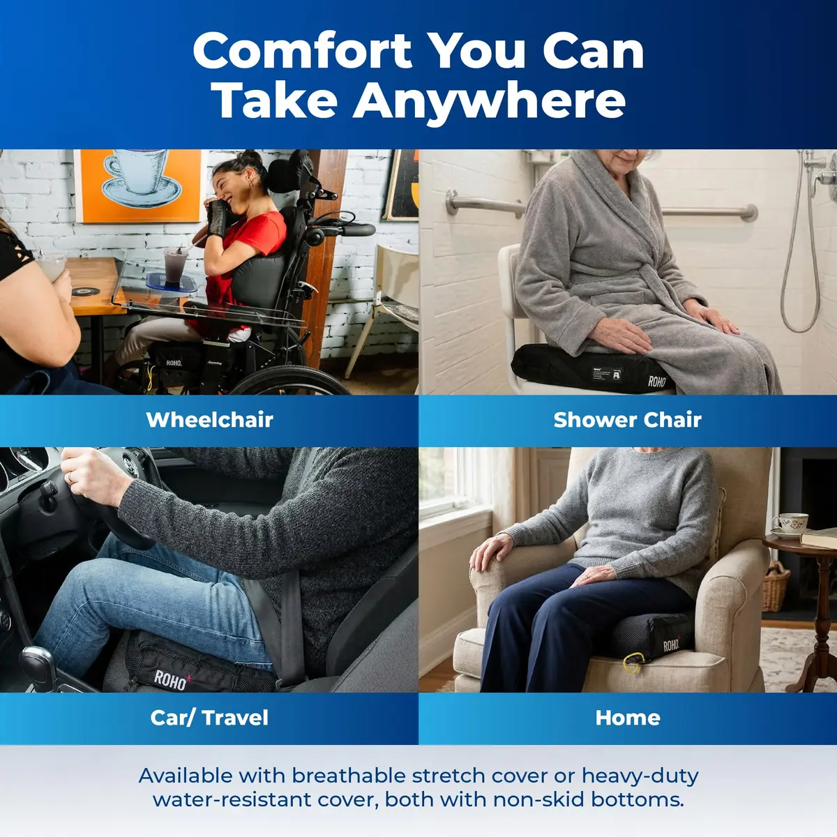 Roho Mosaic Wheelchair Air Cushion 51cm x 46cm (20" x 18") | Pressure Relief for All-Day Comfort - view 5