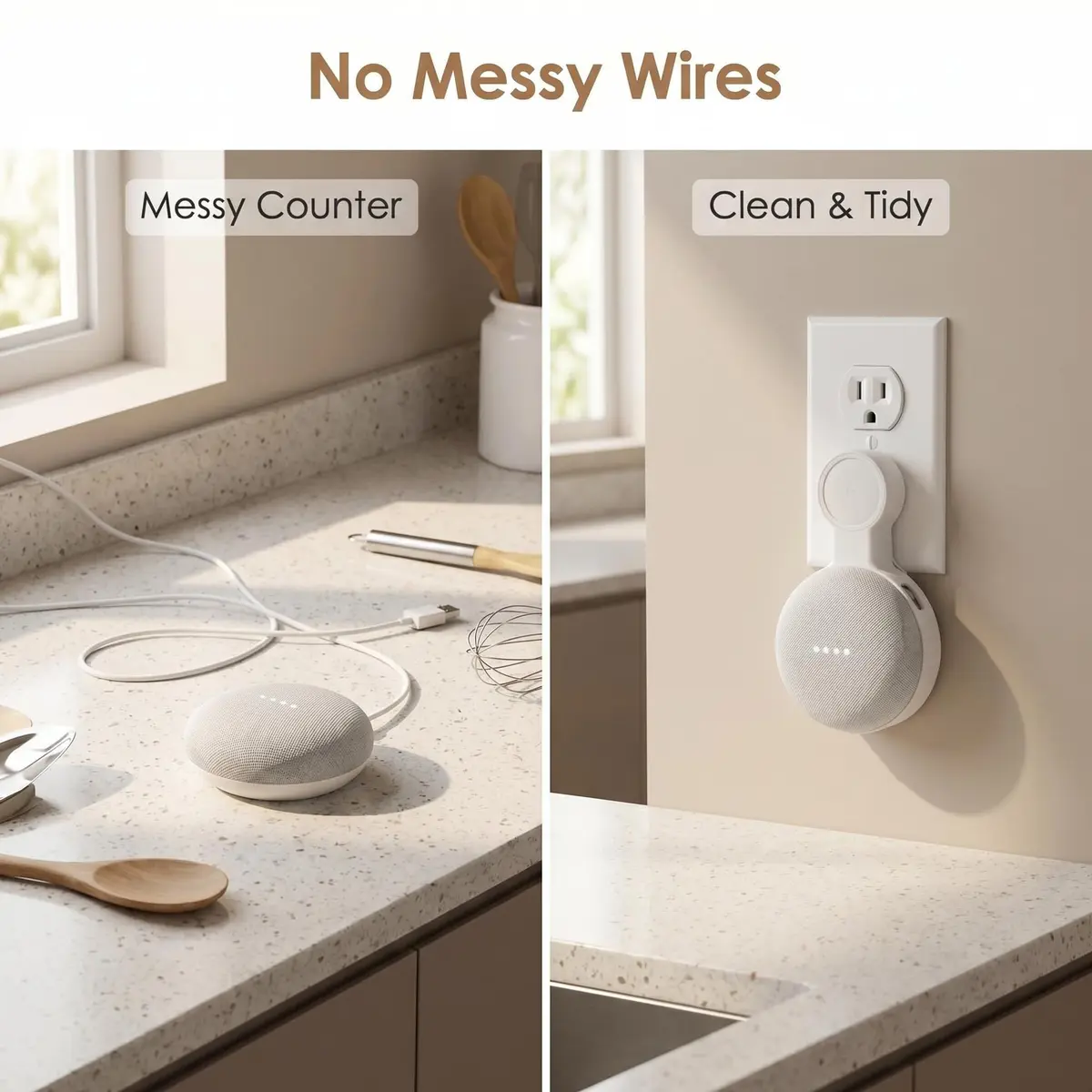 AMORTEK Wall Mount for Google Nest Mini & Home Mini, Cord Management, 1 Pack - view 2