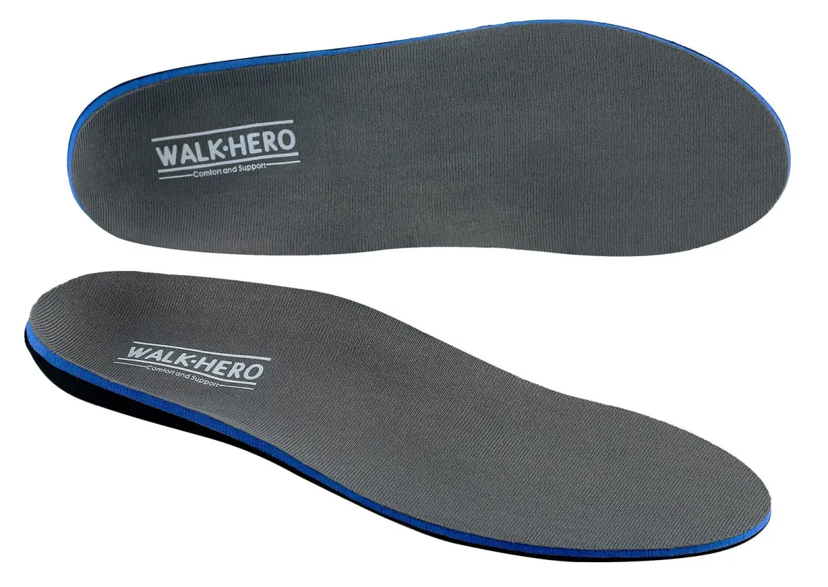 WALK·HERO COMFORT AND SUPPORT Plantar Fasciitis Insoles Mens 15-15 1/2 Gray | Arch Support for Flat Feet - main product image