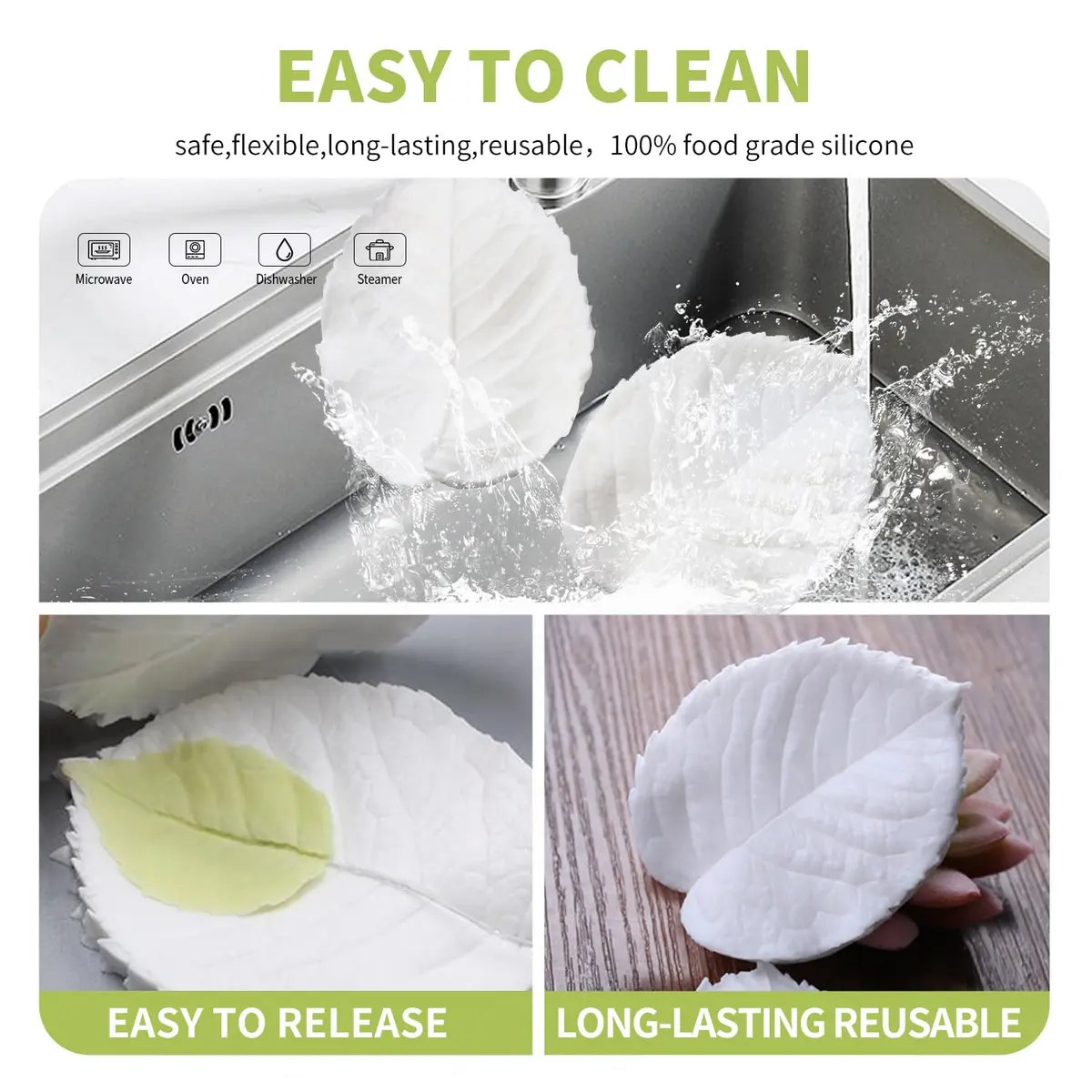 KALAIEN Leaf Petal Veiner Gum Paste Mold 2.5" | Food-Grade Silicone for Cake & Chocolate Decor - view 5