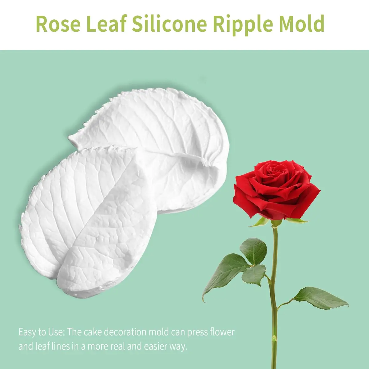 KALAIEN Leaf Petal Veiner Gum Paste Mold 2.5" | Food-Grade Silicone for Cake & Chocolate Decor - view 6