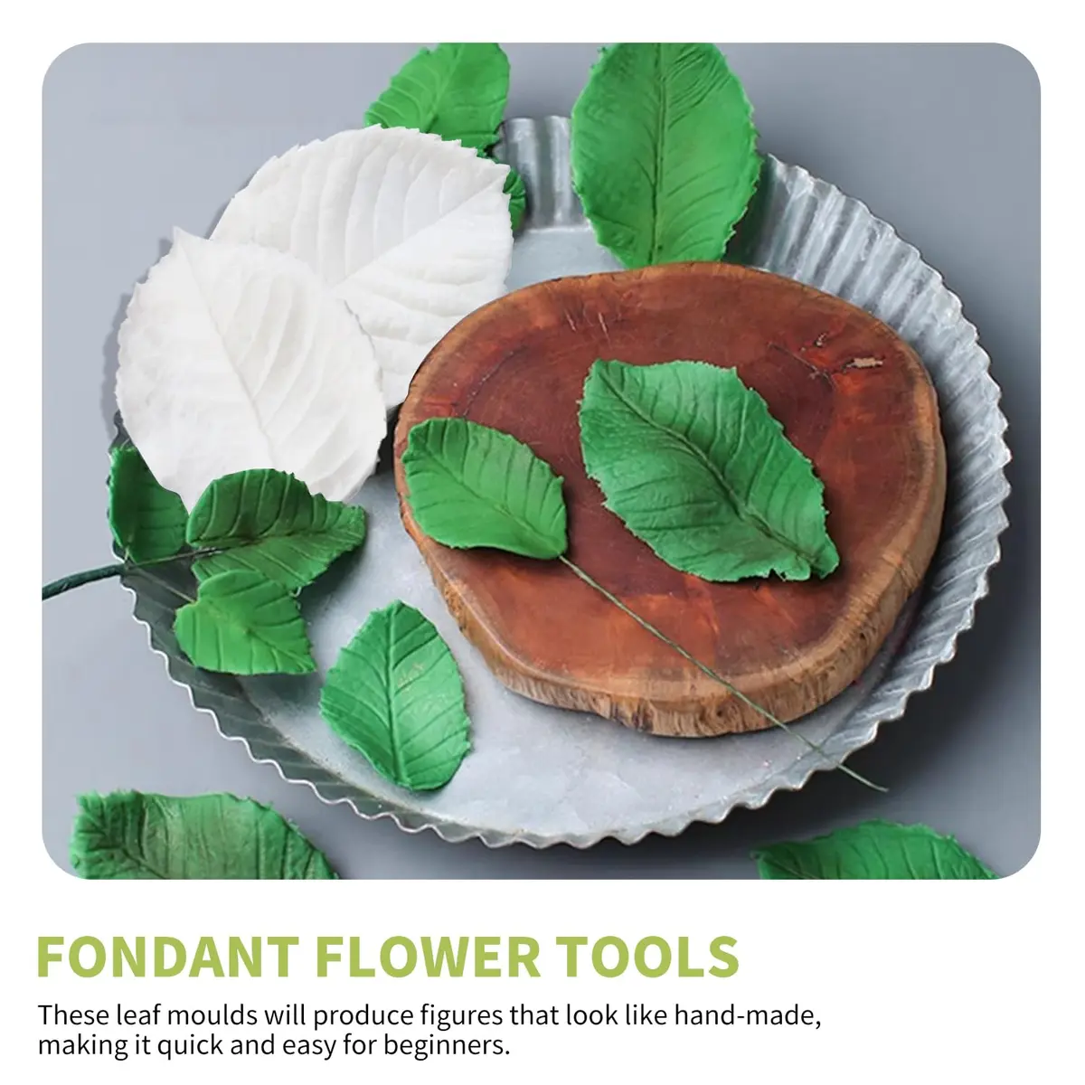 KALAIEN Leaf Petal Veiner Gum Paste Mold 2.5" | Food-Grade Silicone for Cake & Chocolate Decor - view 4