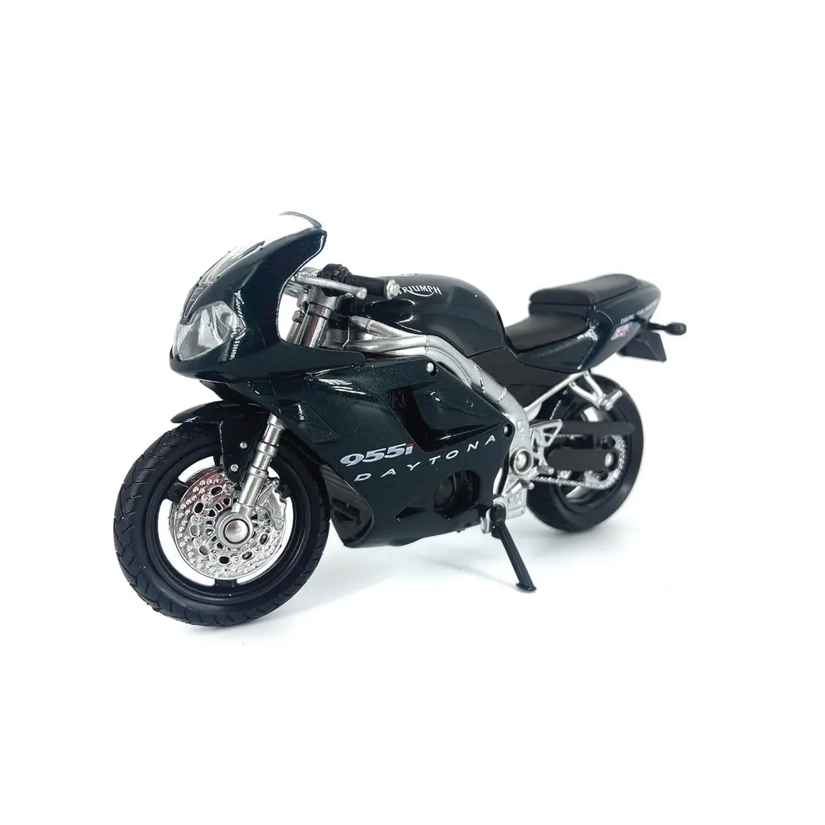 Welly 2002 Triumph Daytona 955i Sport Bike Replica, Black, 1:18 Scale | Realistic Die-Cast Model for Collectors & Decor - main product image