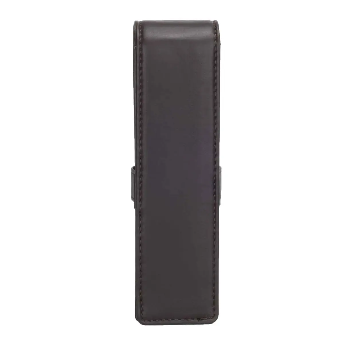 DiLoro Leather Double Pen Case Holder for 2 Pens & Pencils, Espresso Dark Brown | Genuine Full Grain Nappa Leather - view 3