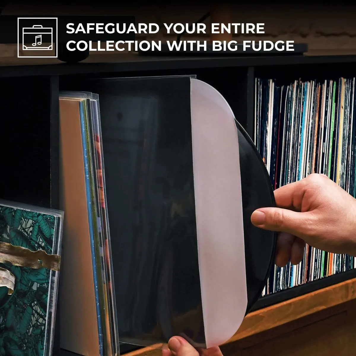 Big Fudge 12" Vinyl Record Inner Sleeves 100 Pack | Heavyweight Acid Free Paper LP Album Protection - view 5