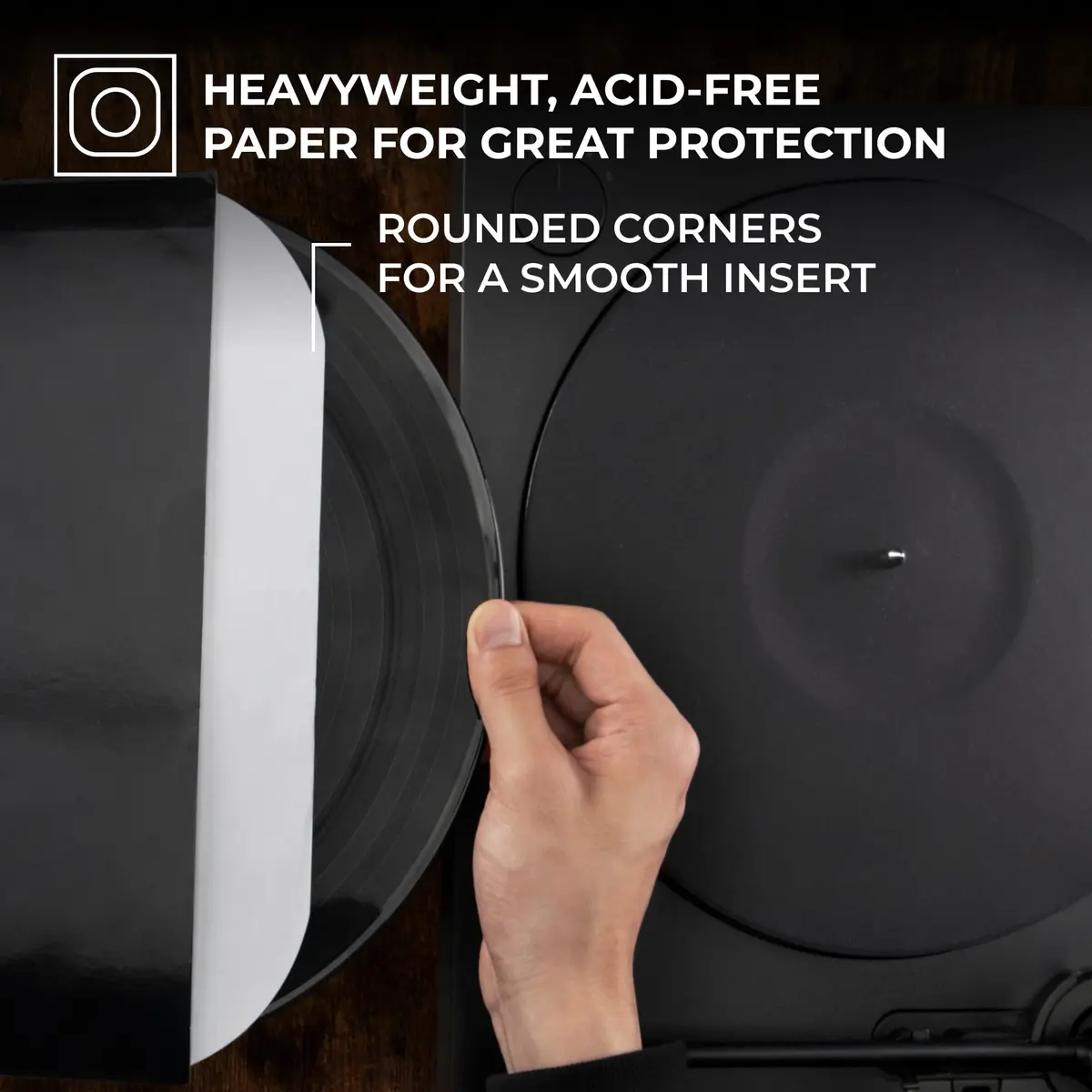 Big Fudge 12" Vinyl Record Inner Sleeves 100 Pack | Heavyweight Acid Free Paper LP Album Protection - view 2
