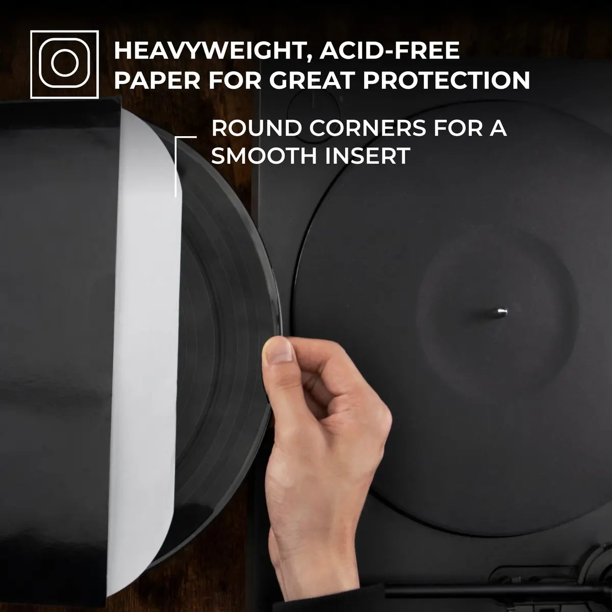 Big Fudge 12" Vinyl Record Inner Sleeves 50 Pack | Heavyweight Acid-Free Paper LP Covers (30.5cm x 30.5cm) - view 2