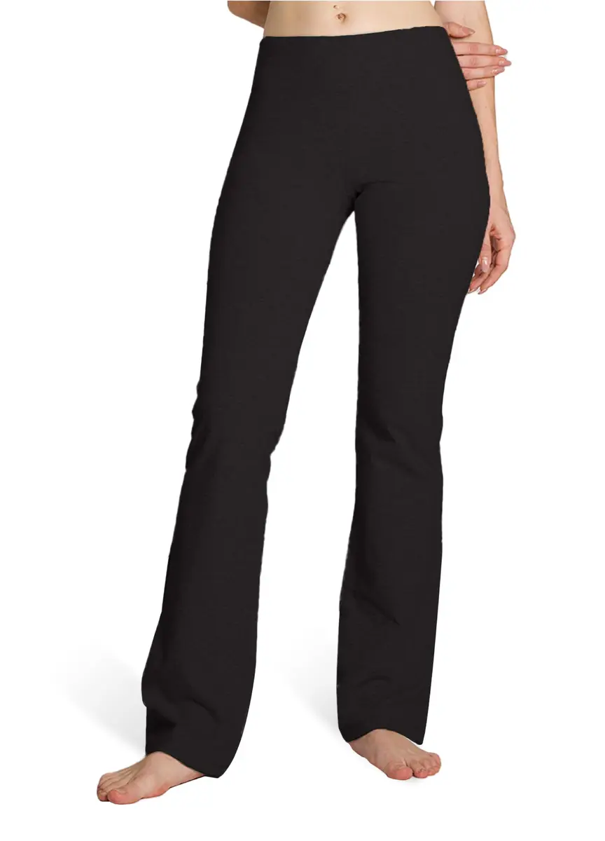 Houmous Women's Cotton Bootcut Pants 29'' Inseam | Comfortable, Breathable & Fit for Yoga & Lounge - view 2