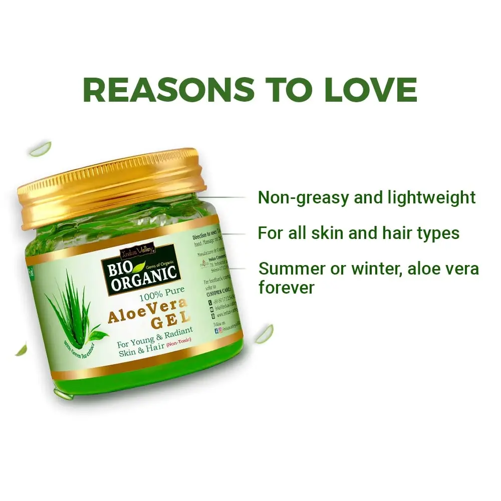 INDUS VALLEY Natural Tulsi Leaf Powder & Organic Aloe Vera Gel Combo | 100g Powder + 175ml Gel | Skin & Hair Care - view 6