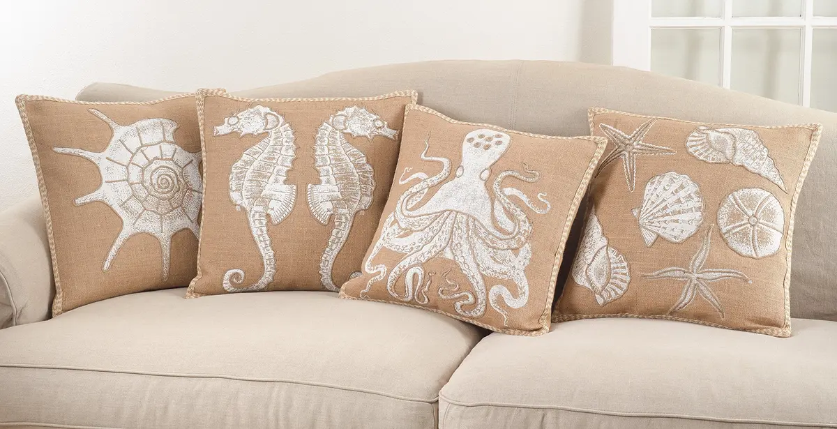 SARO LIFESTYLE Neptunian Collection Down Filled Octopus Throw Pillow 20" | Oceanic Decor - view 3