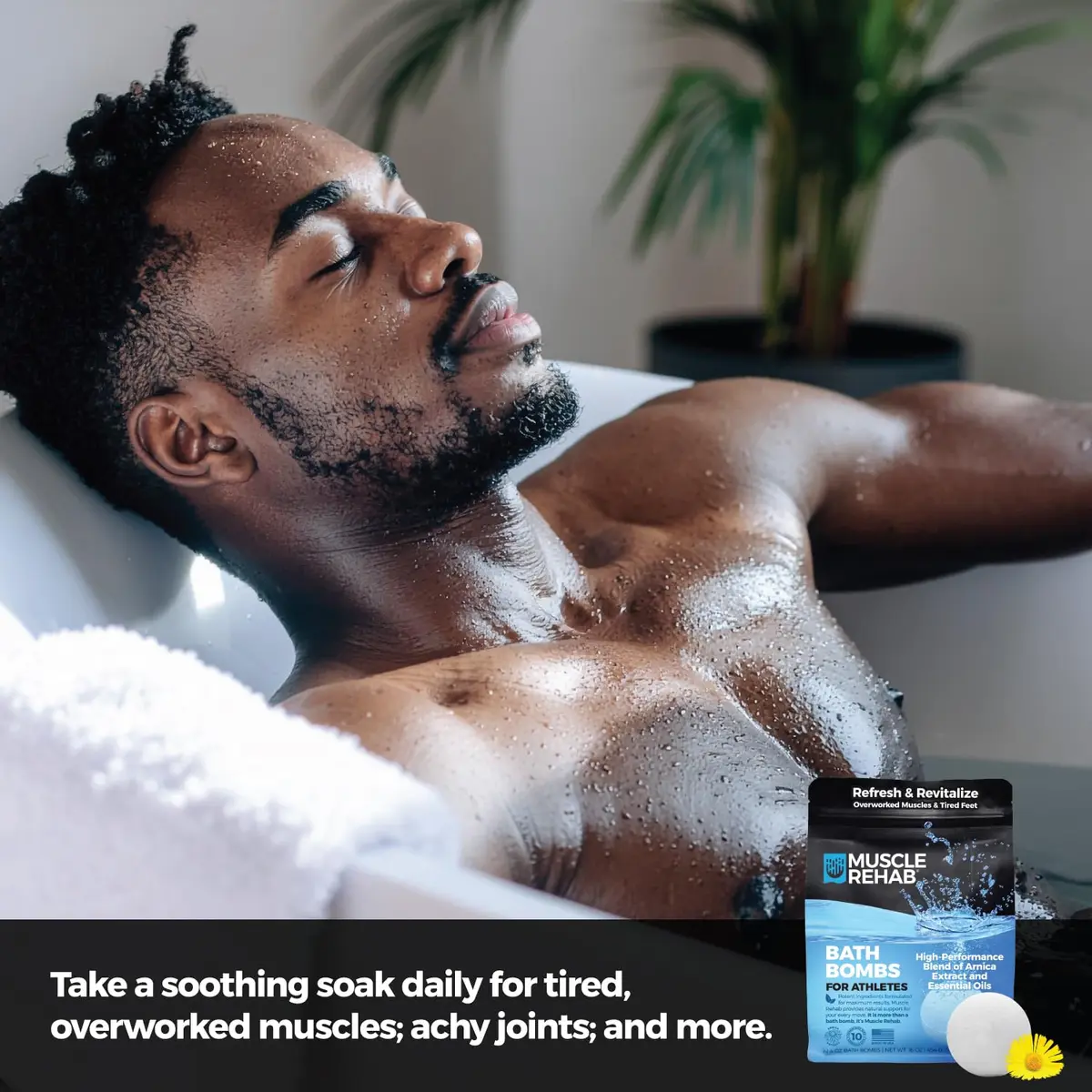 Muscle Rehab Epsom Salt Bath Bombs - Magnesium Recovery Soak 4 Pack | Post-Workout Muscle Relief - view 6