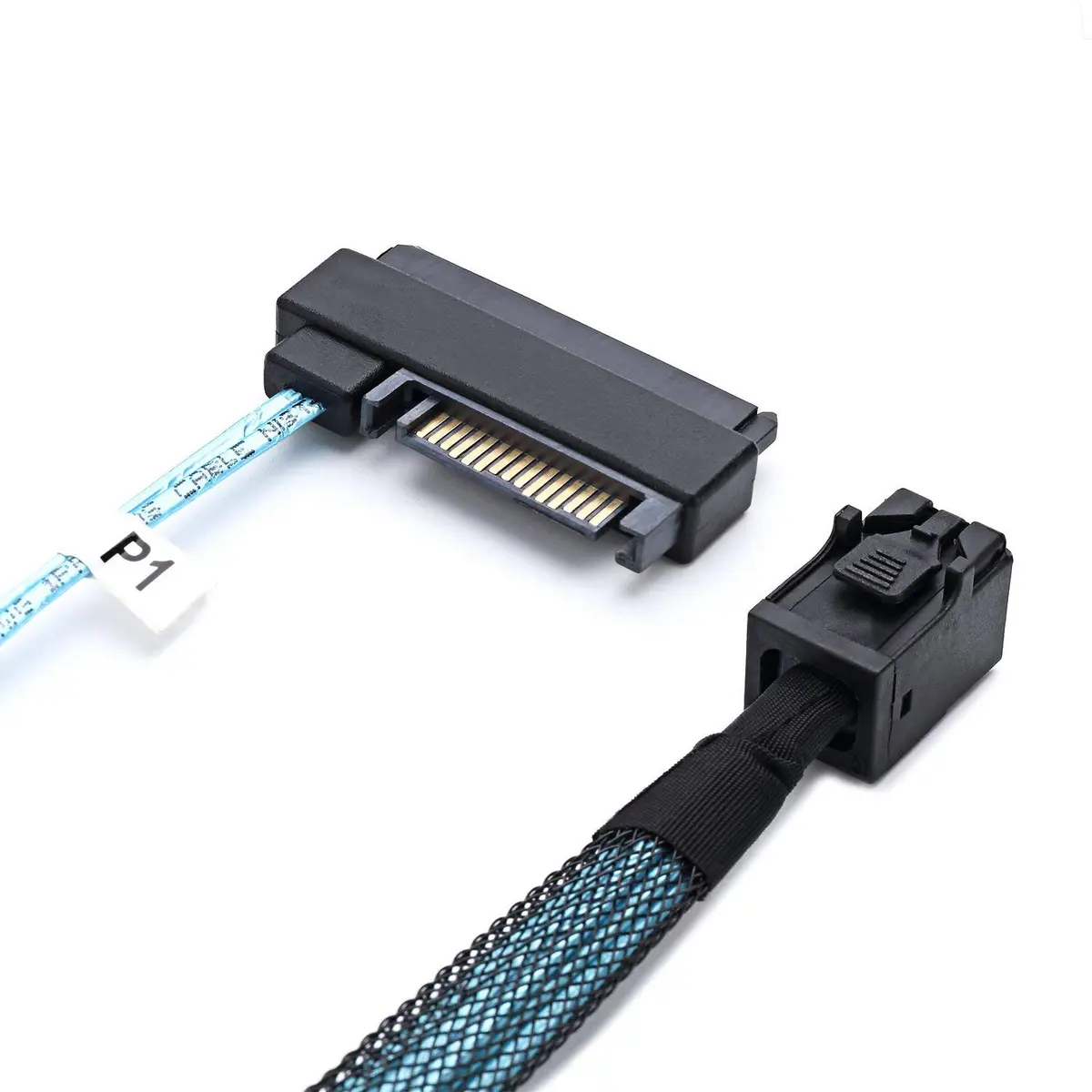 CABLEDECONN SFF-8643 Mini SAS HD to (4) 29pin SFF-8482 Connectors 1M | Internal Data Cable for SAS & SATA Disks - view 6