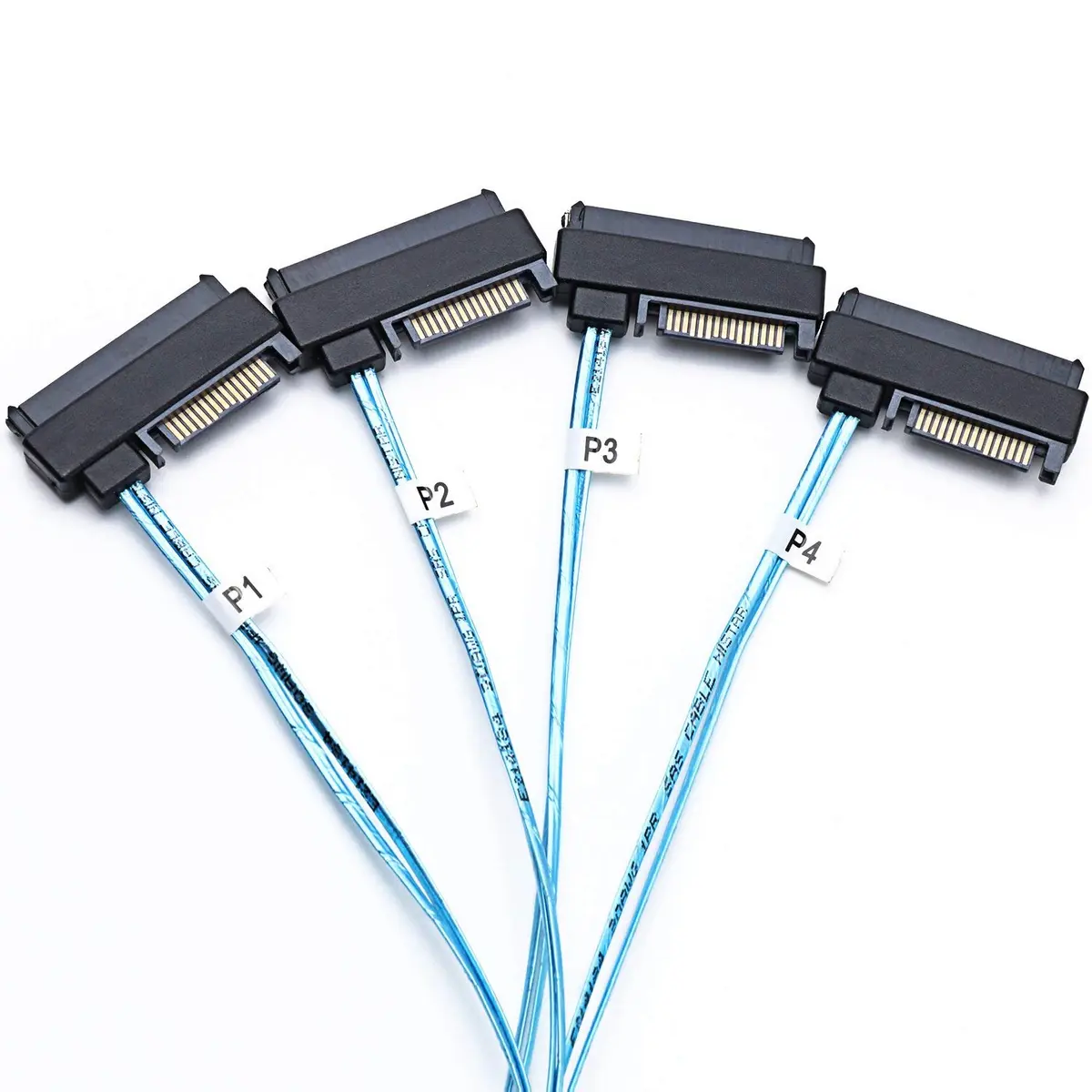 CABLEDECONN SFF-8643 Mini SAS HD to (4) 29pin SFF-8482 Connectors 1M | Internal Data Cable for SAS & SATA Disks - view 3