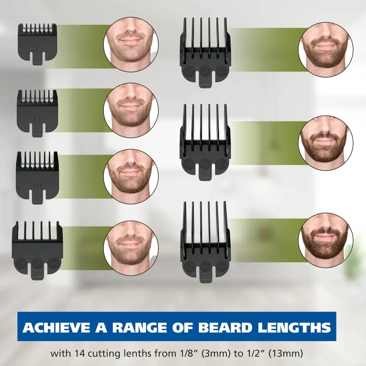 Wahl Groomsman Rechargeable Beard Trimmer Kit with Bonus Nose Trimmer | 14 Cutting Lengths, 60 Min Runtime - view 4