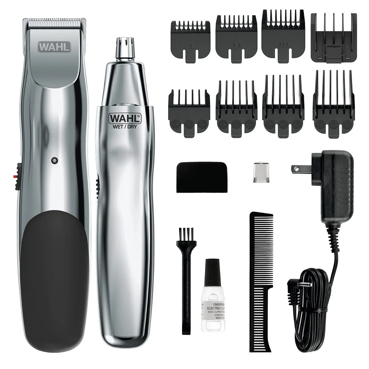 Wahl Groomsman Rechargeable Beard Trimmer Kit with Bonus Nose Trimmer | 14 Cutting Lengths, 60 Min Runtime - main product image