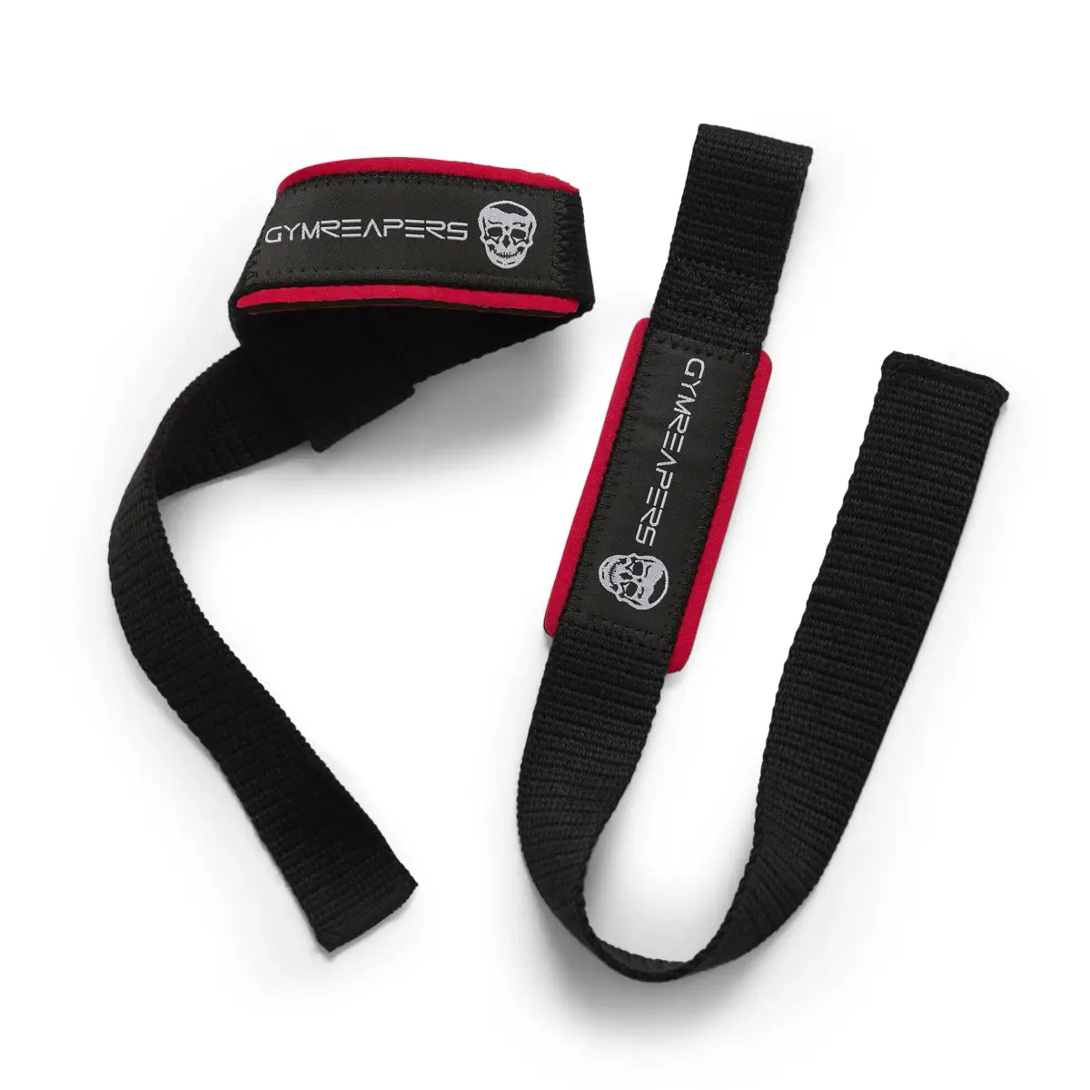 Gymreapers Lifting Wrist Straps with Neoprene Padding & 18" Cotton | Black/Red - view 3