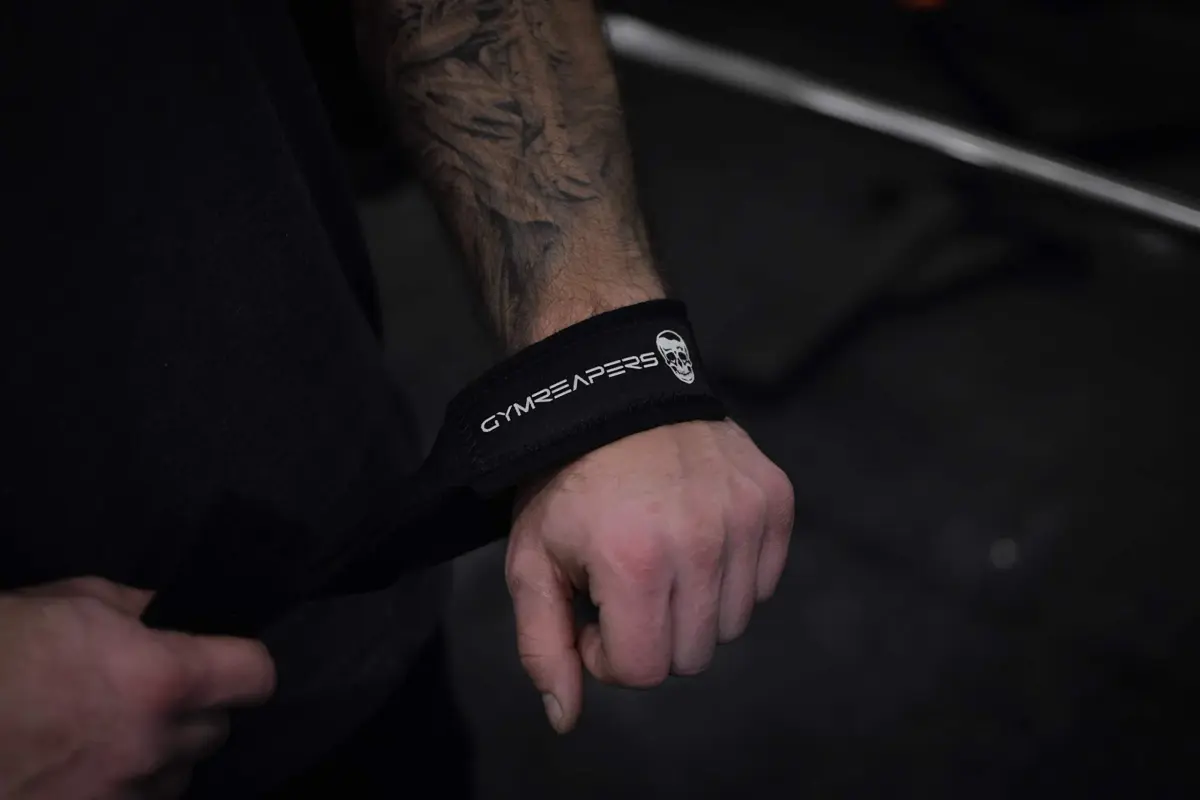 Gymreapers Lifting Wrist Straps for Weightlifting, Bodybuilding, Powerlifting, Strength Training, & Deadlifts - Padded Neoprene with 18" Cotton (Black) | 2 Pack - view 6