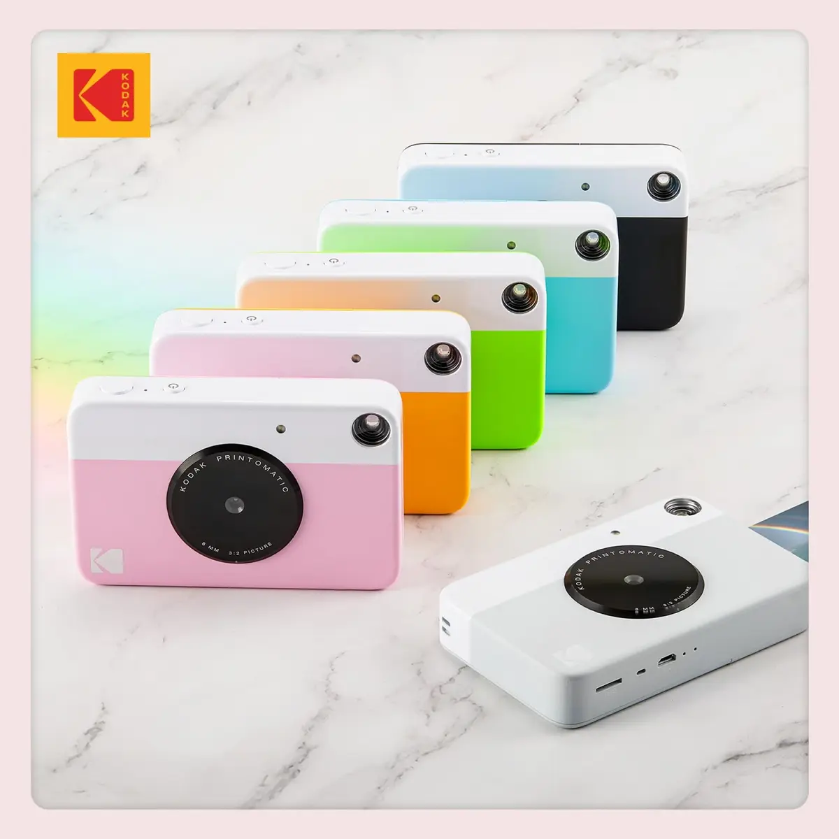 KODAK Printomatic Instant Print Camera Pink | 5MP Digital Camera with Zink Photo Paper & Sticky Back - view 7