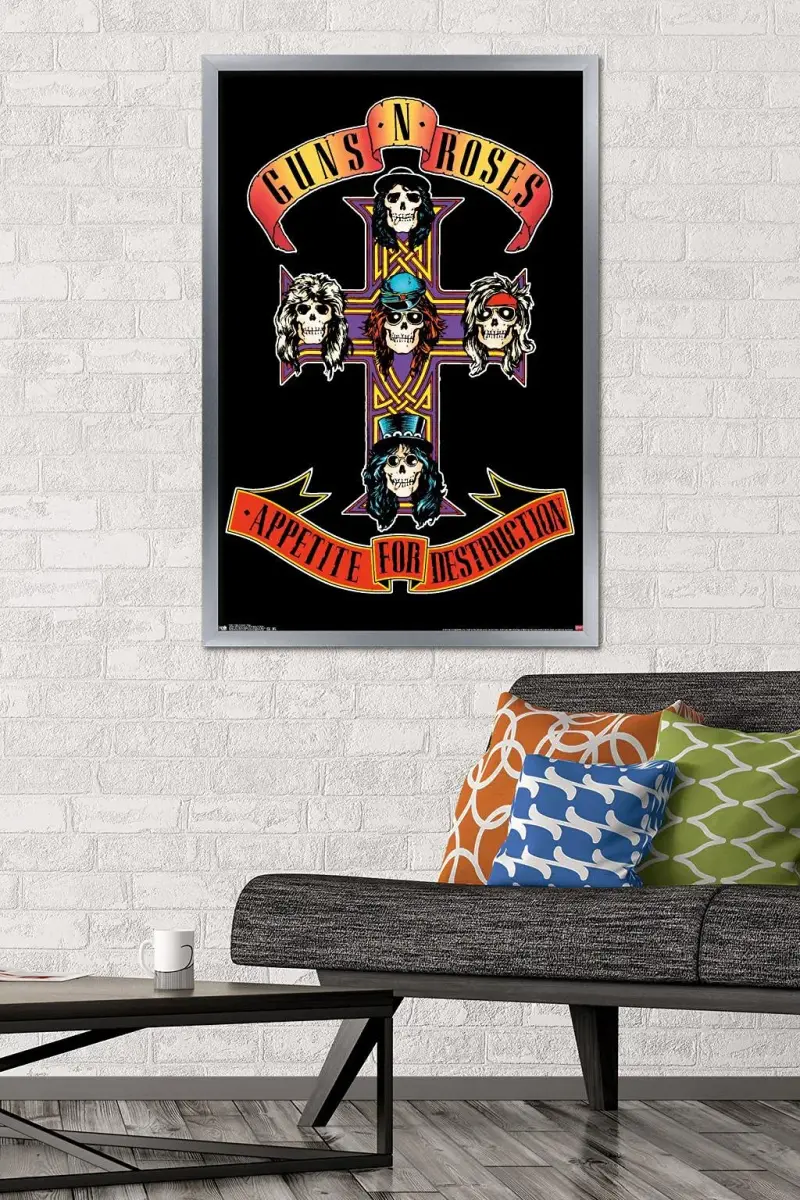 Trends International Guns N' Roses - Cross Wall Poster 86.4 cm (34") x 61.6 cm (24.25") | Silver Framed Music Art - view 2