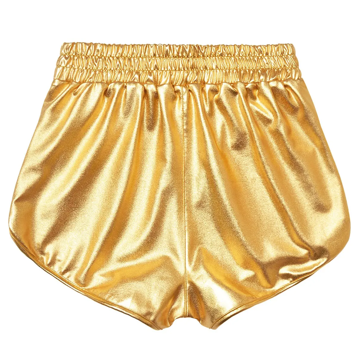 Perfashion Women's Gold Metallic Shorts | Shiny Yoga & Disco Pants, Mid Rise, 2-4 Size, Lightweight Polyester Spandex - view 6