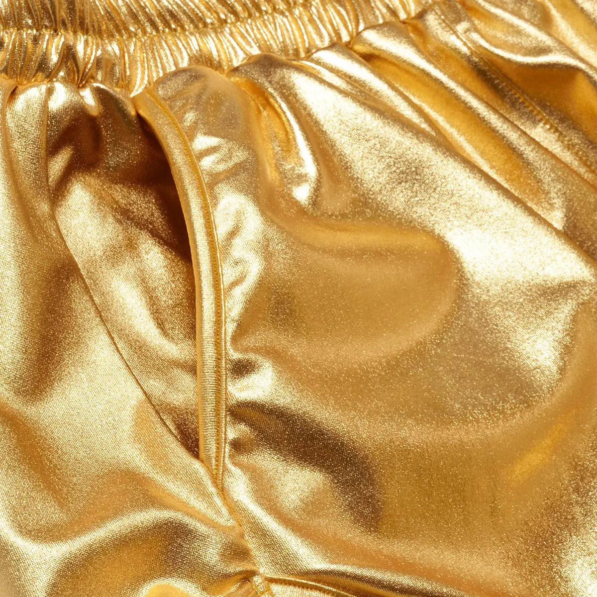 Perfashion Women's Gold Metallic Shorts | Shiny Yoga & Disco Pants, Mid Rise, 2-4 Size, Lightweight Polyester Spandex - view 7