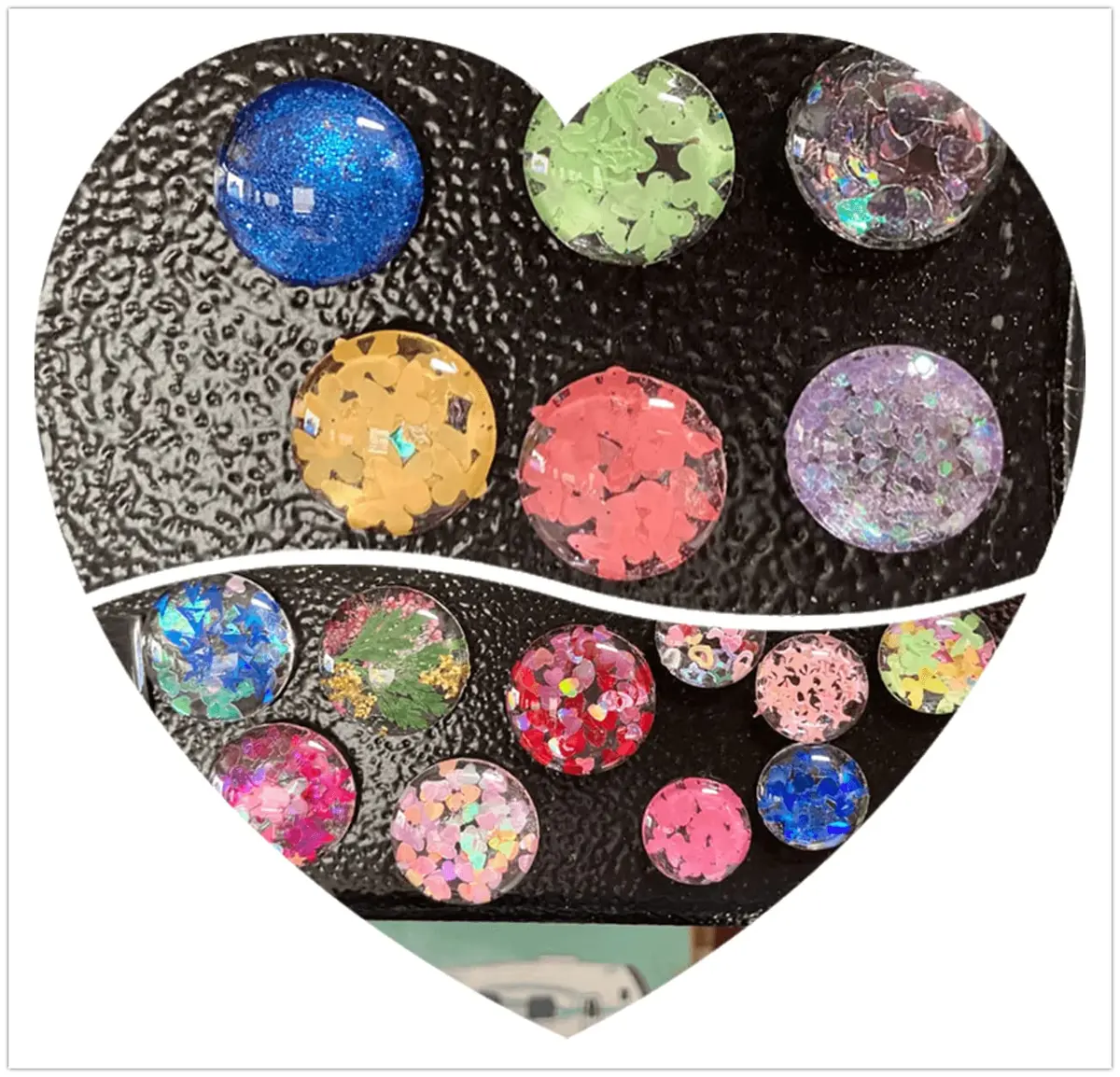 dophee 50mm Glass Cabochons Dome Tiles Flatback for Jewelry Making | Pack of 10 - view 6