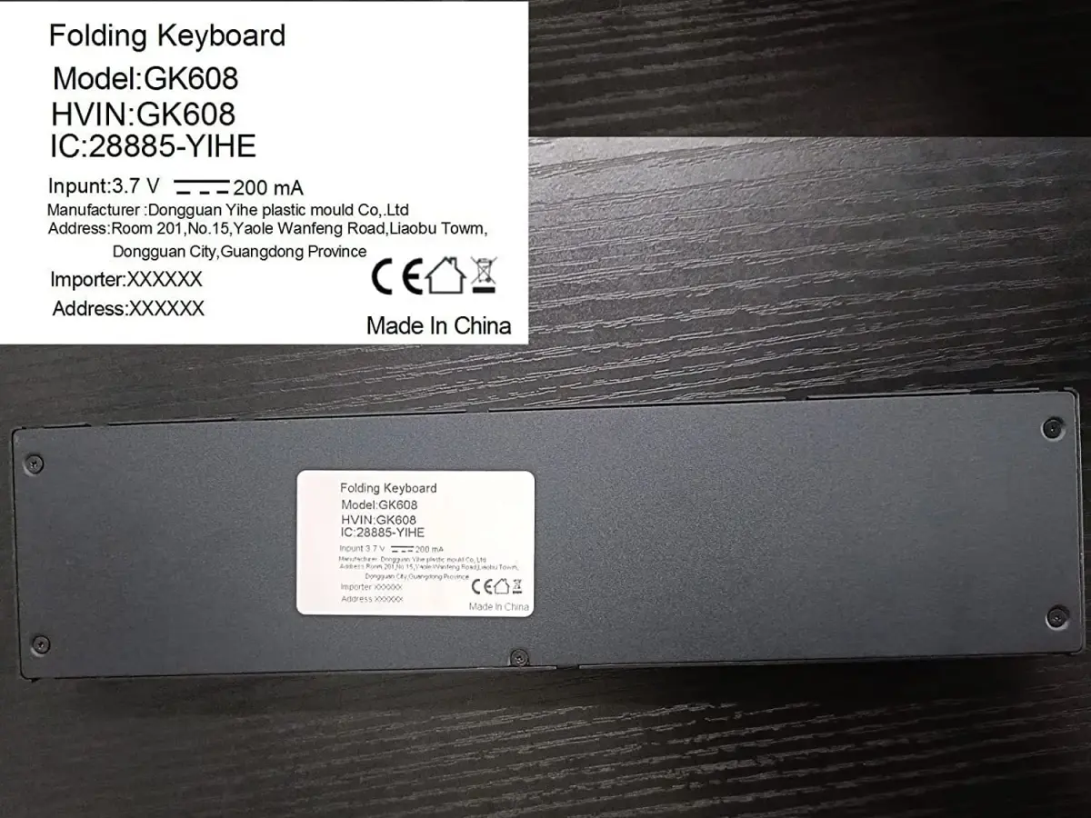 Geyes Foldable Bluetooth Keyboard with Stand | 78-Key QWERTY Layout, Aluminum Alloy, Black - view 8
