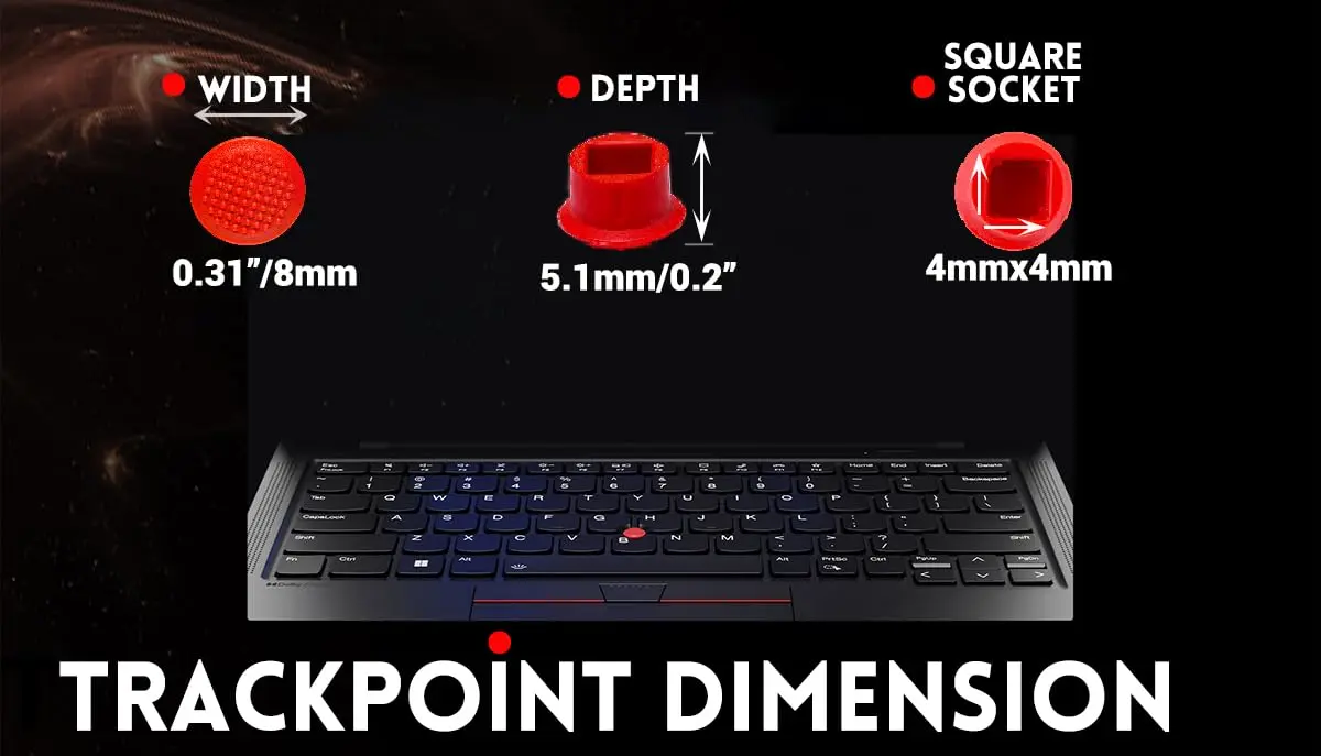 LeFix Low Profile Trackpoint Caps Replacement for Lenovo Thinkpad X230s,X240,X250,X260,X270,X380 Yoga,Yoga 370,T440s,T450s,T460,T470,T480,S5,L470,P51,P71 | OEM Quality Fit - view 2
