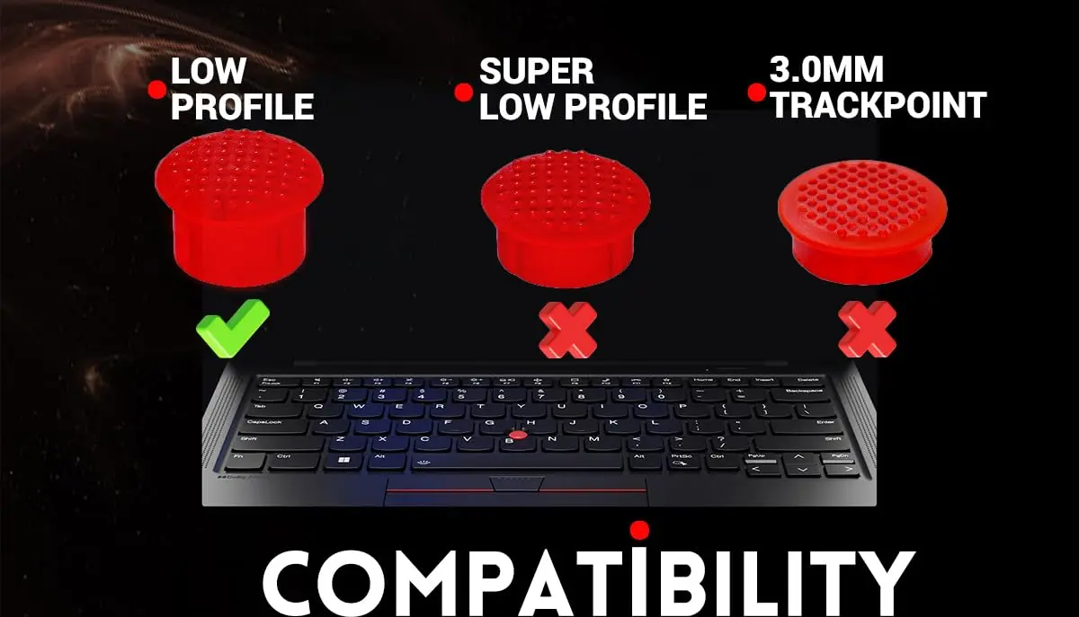LeFix Low Profile Trackpoint Caps Replacement for Lenovo Thinkpad X230s,X240,X250,X260,X270,X380 Yoga,Yoga 370,T440s,T450s,T460,T470,T480,S5,L470,P51,P71 | OEM Quality Fit - view 3