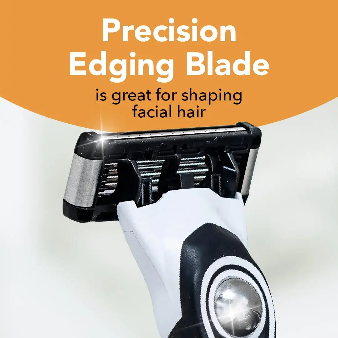 BIC Flex 5 Refillable Men's 5-Blade Razors with 12 Cartridges | Smooth Shave, Aloe & Vitamin E — Black/White/Orange - view 2