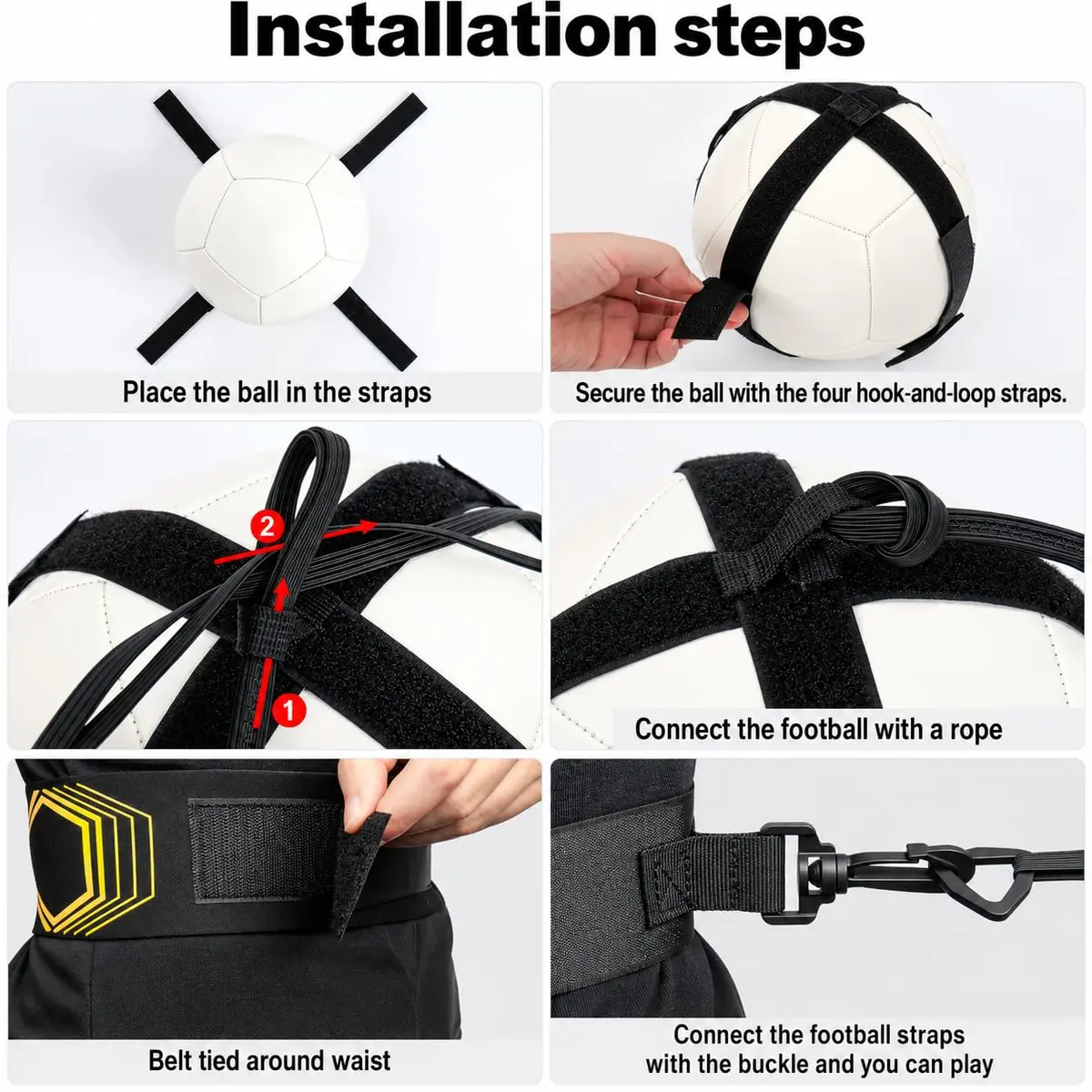Surpop Adjustable Solo Soccer Trainer Belt for Kids and Adults | Solo Practice & Skill Development - view 6