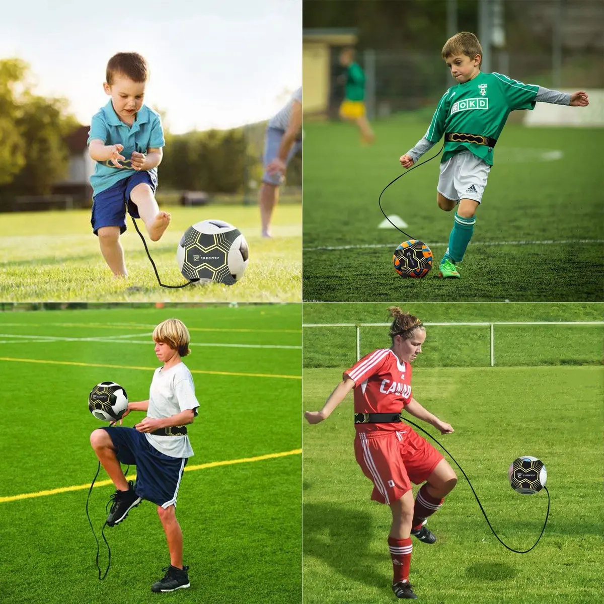 Surpop Adjustable Solo Soccer Trainer Belt for Kids and Adults | Solo Practice & Skill Development - view 3