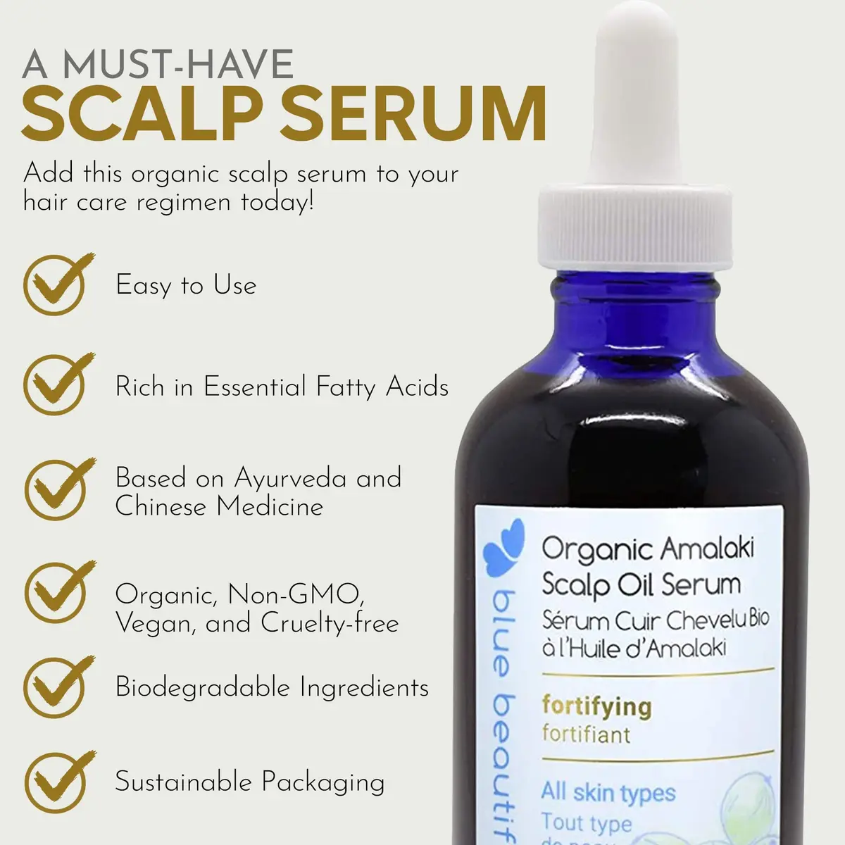 Blue Beautifly Organic Amla Oil for Scalp Serum 4 fl oz | Nourishes & Rejuvenates Hair & Skin - view 2