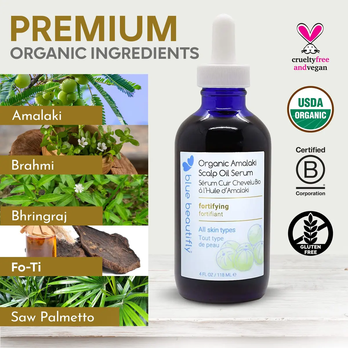 Blue Beautifly Organic Amla Oil for Scalp Serum 4 fl oz | Nourishes & Rejuvenates Hair & Skin - view 3