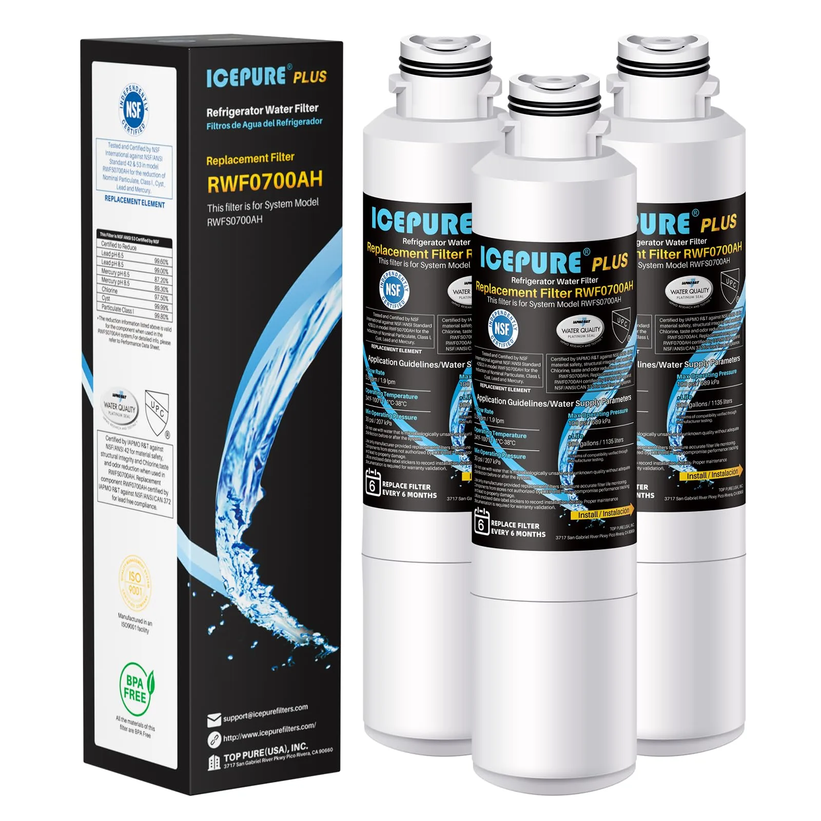 ICEPURE DA29-00020B Refrigerator Water Filter | NSF 61 Certified for Indian Kitchens - main product image