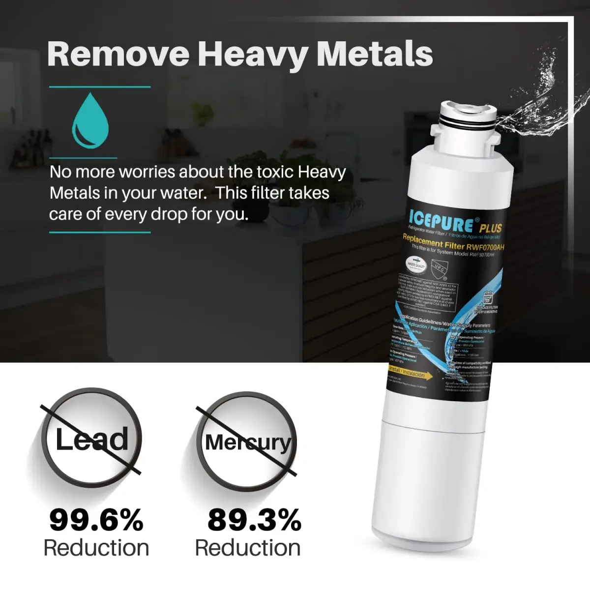ICEPURE DA29-00020B Refrigerator Water Filter 3-Pack | NSF/ANSI 53 & 42 Certified for Heavy Metal Removal - view 5