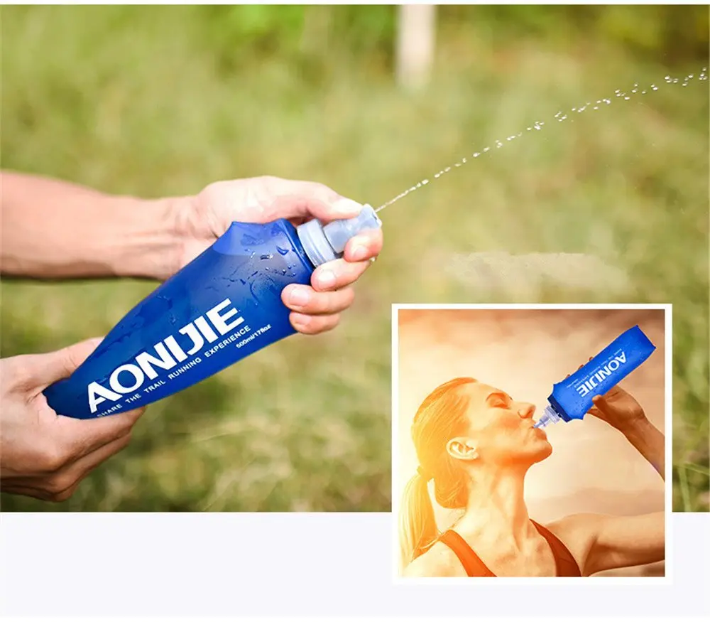 AONIJIE Foldable Soft Flask Water Bottle 250mL (8.45 Fl Oz) 2-Pack | Lightweight & Collapsible for Running & Hiking - view 5