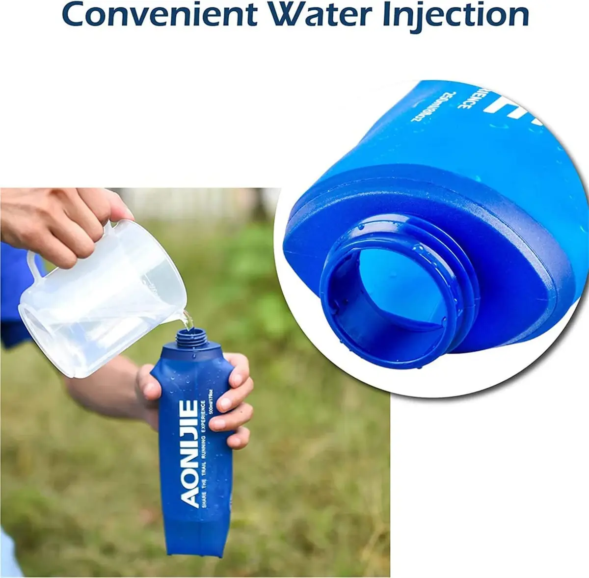 AONIJIE Foldable Soft Flask Water Bottle 250mL (8.45 Fl Oz) 2-Pack | Lightweight & Collapsible for Running & Hiking - view 3