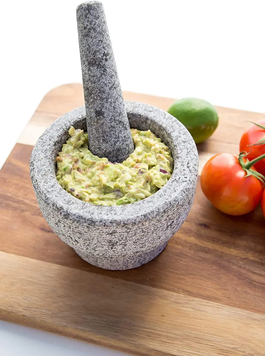 Kota Japan 6 inch (15.2 cm) Heavy Granite Mortar and Pestle Set, 2 Cup (473 ml) Molcajete | Authentic Indian Spice Grinder - view 2