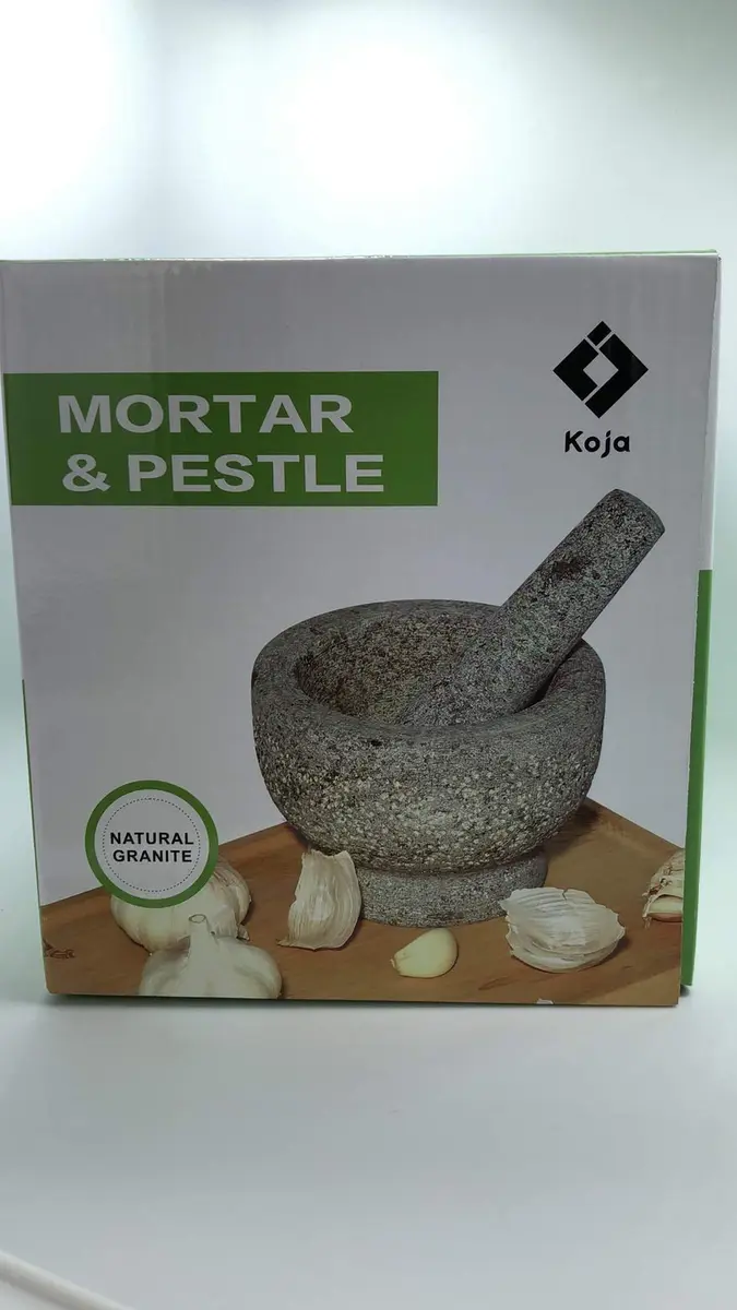 Kota Japan 6 inch (15.2 cm) Heavy Granite Mortar and Pestle Set, 2 Cup (473 ml) Molcajete | Authentic Indian Spice Grinder - view 3