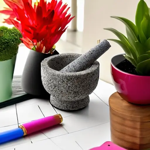 Kota Japan 6 inch (15.2 cm) Heavy Granite Mortar and Pestle Set, 2 Cup (473 ml) Molcajete | Authentic Indian Spice Grinder - view 4