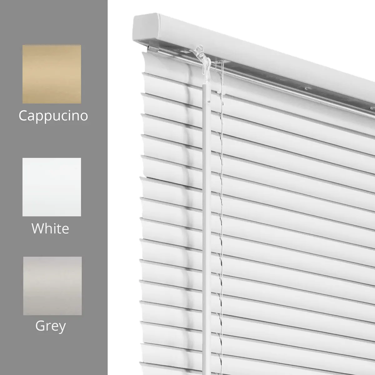 CHICOLOGY Cordless White Vinyl Mini Blinds 88cm (35"W) x 162cm (64"H) | Easy Install for Indoor Windows - view 5